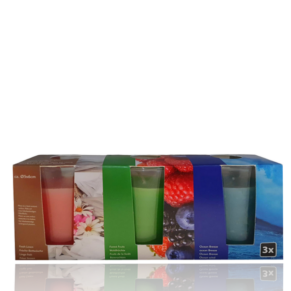 Lot de 3 Coffrets de 3 bougies 9 bougies parfumée