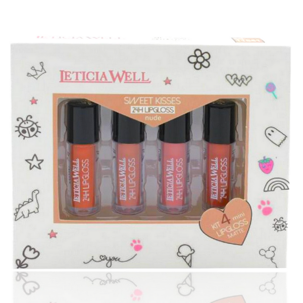 6 Coffrets de 4 mini-gloss SWEET KISS 24h NUDE MATTE-Edition Limitée