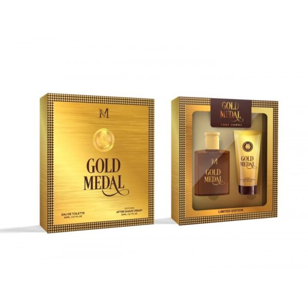 Coffret 2 pièces "GOLD MEDAL" - Eau de toilette + Crème après-rasage