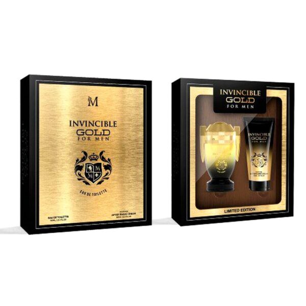 Coffret 2 pièces "INVINCIBLE GOLD" - Eau de toilette + Crème après-rasage