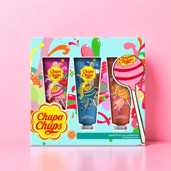 Lot de 8 coffrets : 3 Crèmes de Mains FRAISE/TUTTI FRUTTI/COLA - Chupa Chups