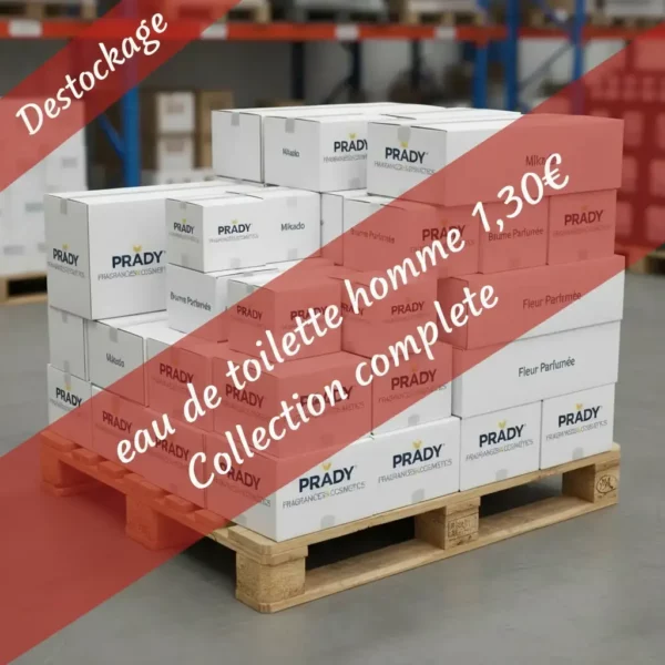 Parfum Prady 1,30€ 📦 Palette "Collection Complète" Prady Homme & Unisex – 43 Cartons  - +ou- 6200€ à la revente