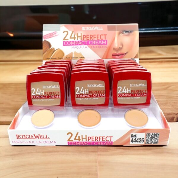 Présentoir de 18 : Fond de teint poudre crème compact PERFECT 24H