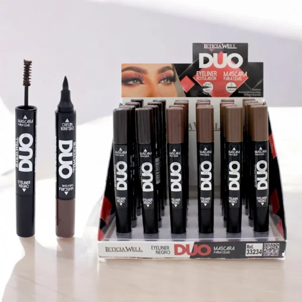 Présentoir de 24 : Mascara DUO avec eyeliner et mascara 3 couleurs