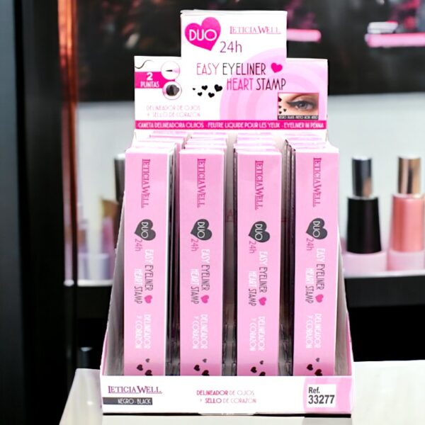 Pack de 16 Eye-Liners double pointes avec Tampon coeur - Leticia Well