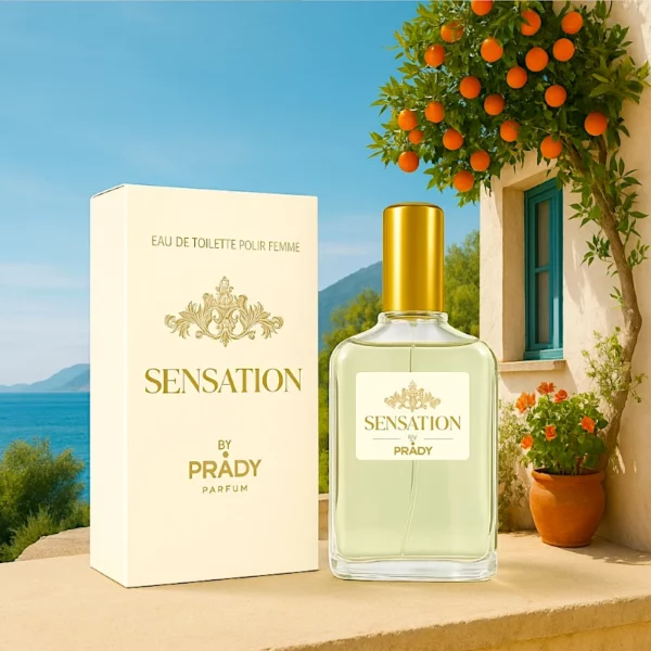 Lot de 5 : Eau de Toilette SENSATION pour Femme – PRADY 90 ml