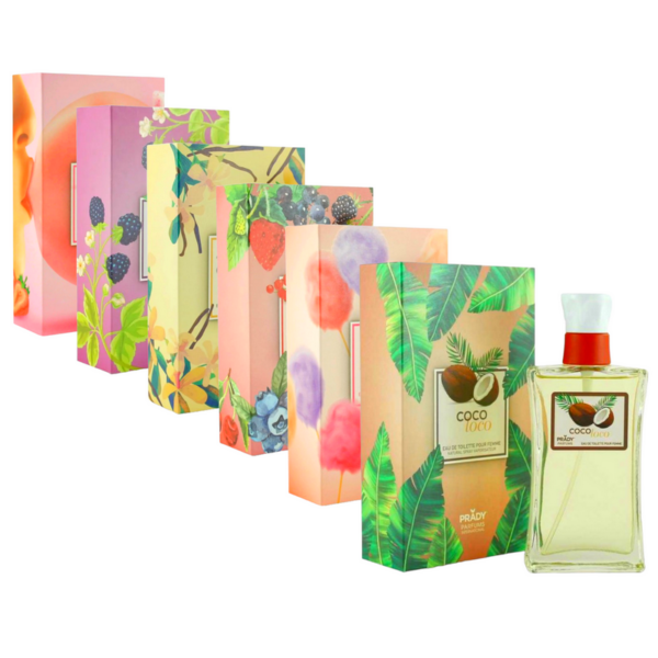 Pack éco – Mélange varié de 10 : Eau de toilette générique parfum fruité et gourmand - Prady