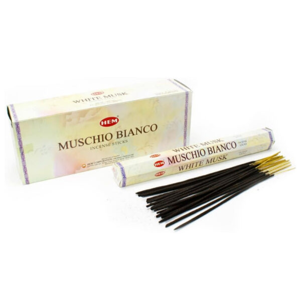 Lot de 6 Boîtes de 20 Bâtonnets d'encens - Musc Blanc