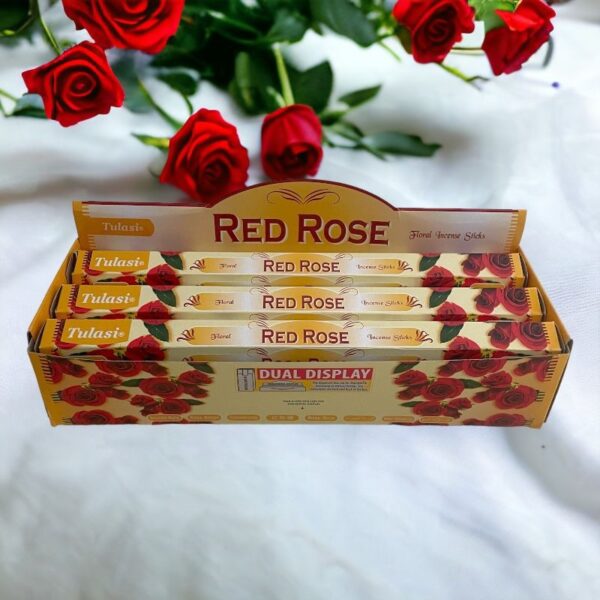 Présentoir de 6 boîtes de 20 encens: Sticks d'encens - Rose rouge