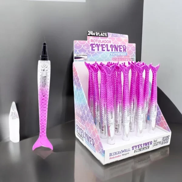 Presentoir de 16 Eyeliners Noirs Waterproof 24h - Leticia Well