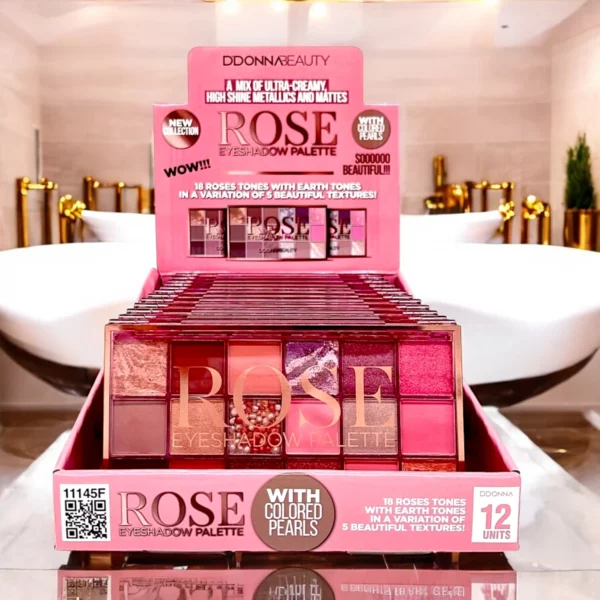 Pack de 12 : Grande palette fard à paupières ROSE - D'Donna