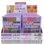 Présentoir de 12 : Palettes d'ombres à paupières 16 couleurs LILAC PARADISE
