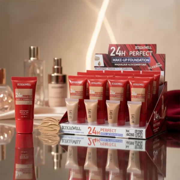 Lot de 16 : Fond de Teint 24H Perfect Leticia Well - Teint Zéro Défaut