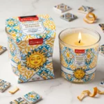 Lot de 6 🕯️ ✨ Bougie Parfumée à La Pêche Collection "Mosaïque" – Seta Home
