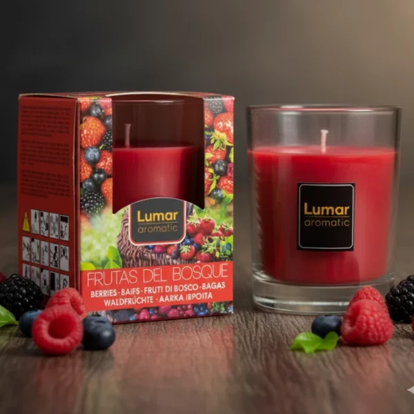 Pack de 12 - Bougie parfum Fruits Rouges