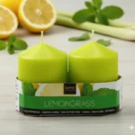 Lot de 12X2 Bougies - Parfum Citron & Menthe - 7cm X 5,70cm - 24H