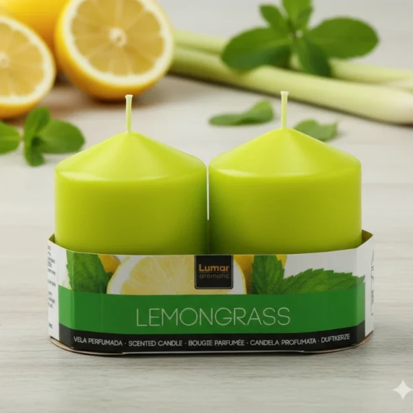 Lot de 12X2 Bougies - Parfum Citron & Menthe - 7cm X 5,70cm - 24H