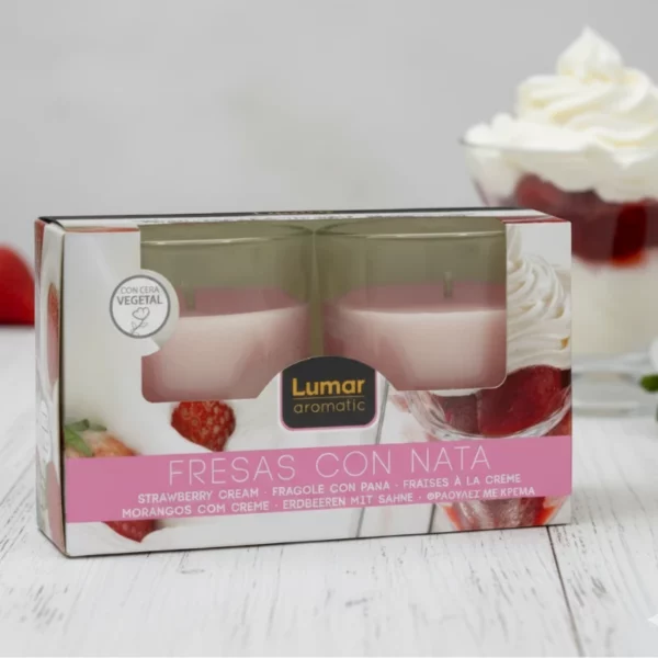 Packs de 8X2 : Pack 2 Bougies Fraise Chantilly - Lumar