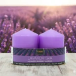 Lot de 12X2 Bougies - Parfum Lavande & Spa - 7cm X 5,70cm - 24H