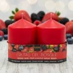 Lot de 12X2 Bougies - Parfum Fruits Rouges - 7cm X 5,70cm - 24H
