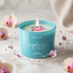 Lot de 12 : Bougie ORCHIDÉE 85gr - Pot en Verre