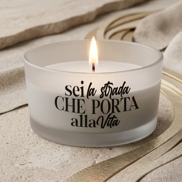 Lot de 4 🕯️ Bougies Parfumées FLEURS DE LOTUS en Verre Givré – Collection "Messages Inspirants"