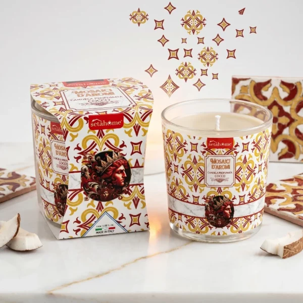Lot de 6 🕯️ ✨ Bougie Parfumée à La Coco Collection "Mosaïque" – Seta Home