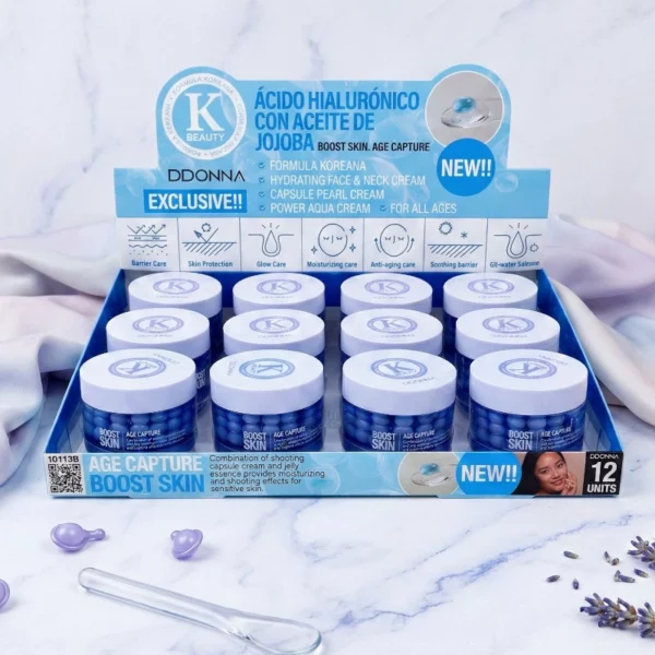 Présentoir de 12 💎Boost Skin : Crème Cristalline à l'Acide Hyaluronique & Jojoba