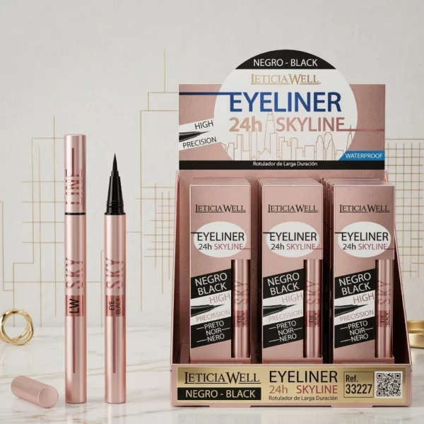 Lot de 18 : Eyeliner Black 24H SKYLINE - LETICIA WELL