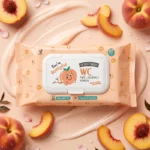 Carton de 12 🍑Papier Toilette Humide 60 Lingettes Pêche - Taille XL🍑