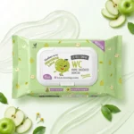 Carton de 12 🍏Papier Toilette Humide 60 Lingettes Pomme Verte - Taille XL🍏