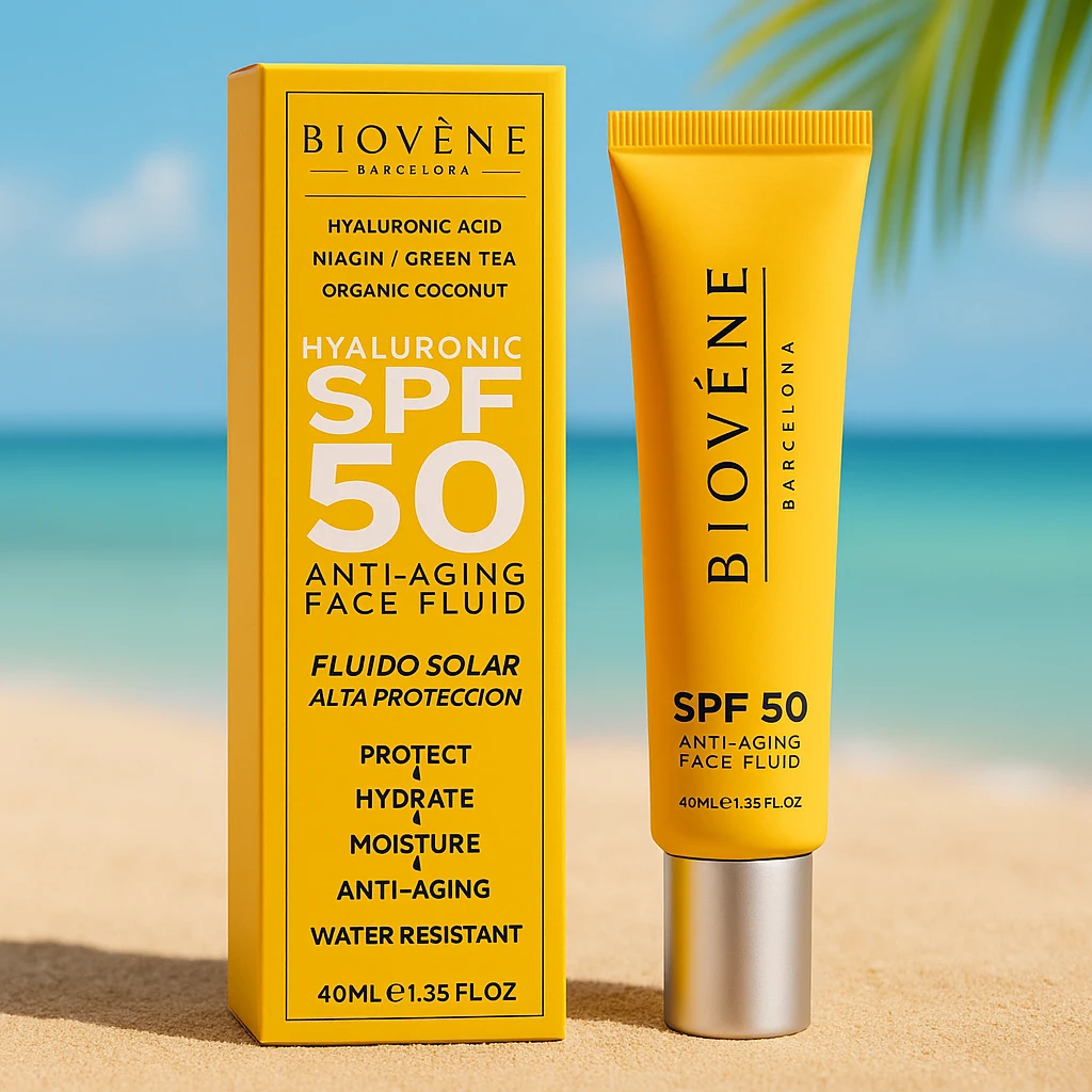 fournisseur-de-soins-et-creme-spf-protectrice-soleil-biovene-23.webp Biovène Barcelona | Fluide Solaire Visage Anti-Âge SPF 50 | x6 – Image 1