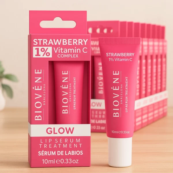 Lot de 12 : Sérum Lèvres à la Fraise – Vitamine C 1 % – Soin Éclat Hydratant