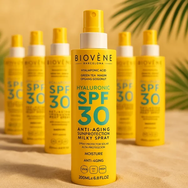 Lot de 12 : Spray Solaire Anti-Âge SPF 30 - Biovène Barcelona – 200 ml
