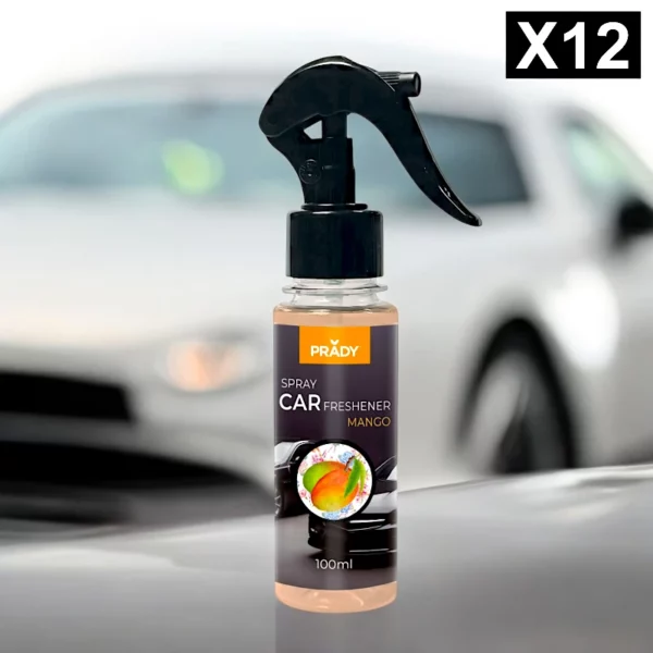 Lot de 12 : Spray d'Ambiance Parfumé Voiture 100ml - MANGUE - Prady
