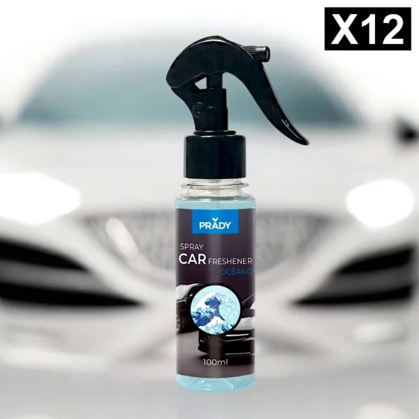 Lot de 12 : Spray d'Ambiance Parfumé Voiture 100ml - OCEAN - Prady