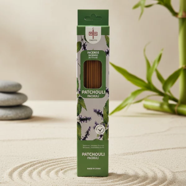 Présentoir de 6 Boîtes de 20 Encens : Sticks d'encens GARANTI SANS BENZÈNE - "Patchouli"