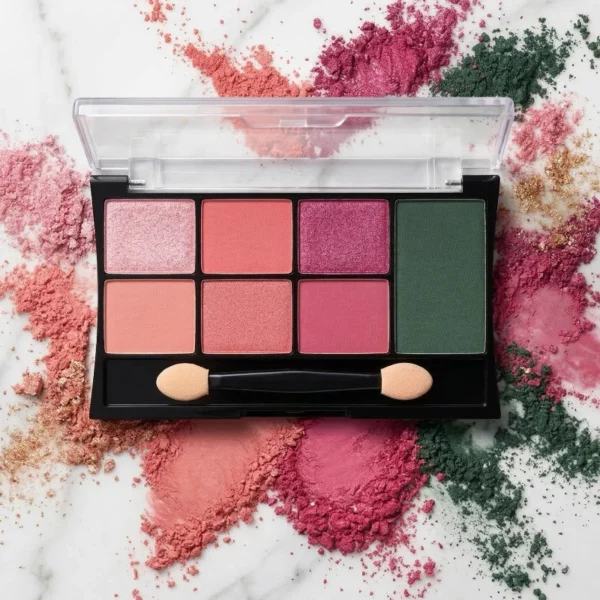 Lot de 12 : Palettes Fards à Paupières + Applicateur 7 Couleurs "Color Harmony" – D'DONNA - Rose
