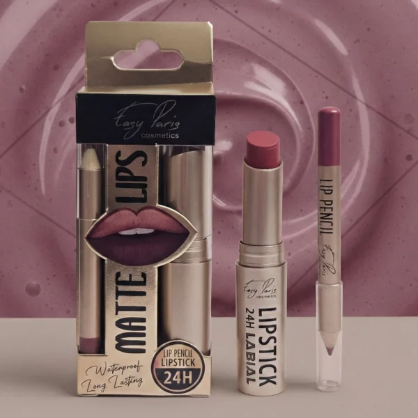 Lot de 4 Kits Duo Lèvres : Rouge à Lèvres Mat & Crayon – Easy Paris
