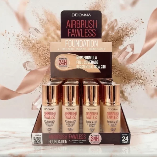 Présentoir de 24 – Fond de Teint "Airbrush Flawless" – Teint Parfait 24H – DDONNA