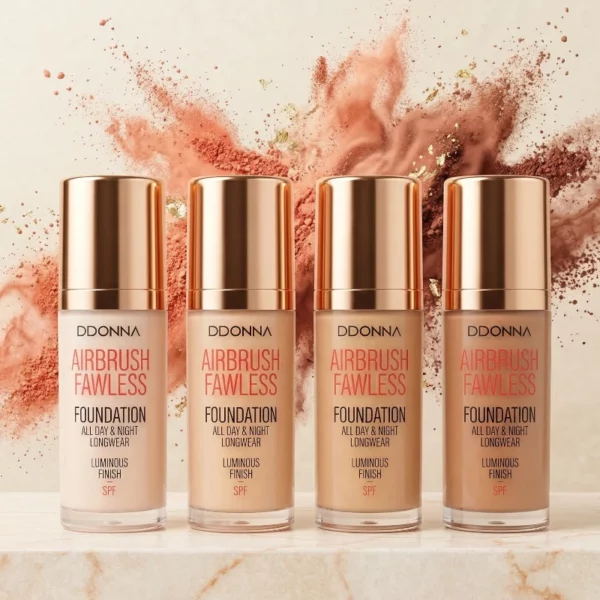 Mélange de 4 Couleurs – Fond de Teint "Airbrush Flawless" – Teint Parfait 24H – DDONNA