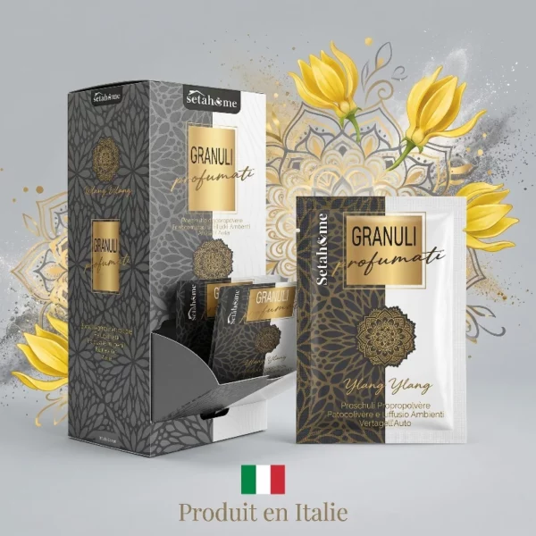 Dstributeur de 25 🌸 Sachets Parfumés "Ylang Ylang" Multi-Usages - Aspirateur, Voiture, Armoire, Ambiance, Cendrier