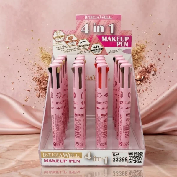Présentoir de 16 Stylo Maquillage 4 en 1 – Leticia Well