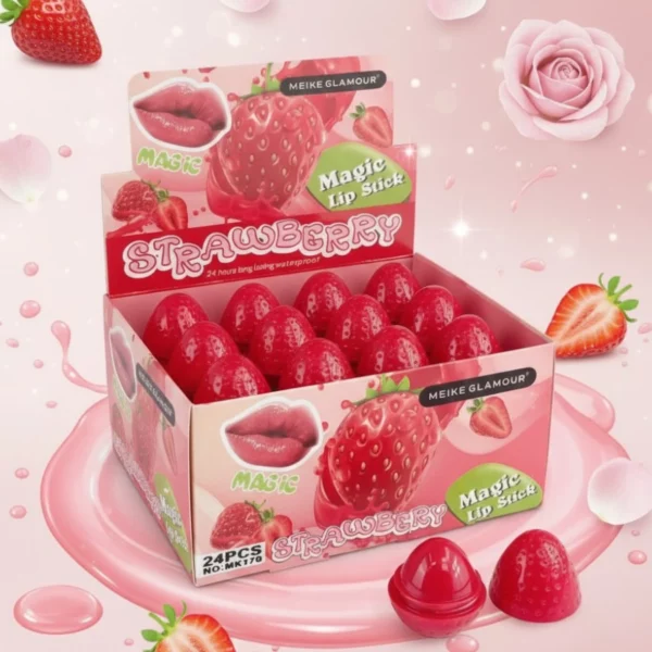 Présentoir de 24 : Lip Gloss Meike Glamour – Fraise