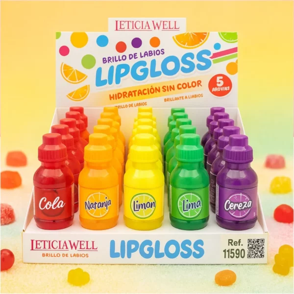 Présentoir de 25 : LIPGLOSS Hydratation Incolore – Aromatisés - Leticia Well