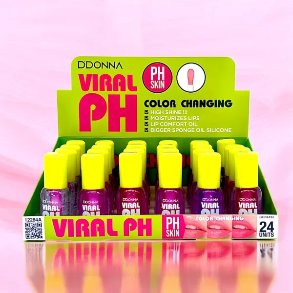 Présentoir de 24 : Gloss à Lèvres Viral PH - DDonna