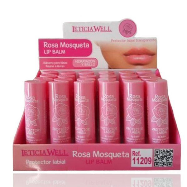 Présentoir de 24 : Baume à Lèvres hydratante rose musquée