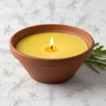 Lot de 12 🦟 Grande Bougie Citronnelle Anti-Moustique 15cm – Terre Cuite Naturelle 🕯️