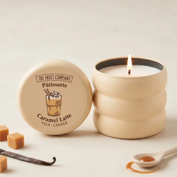 Carton de 8 ☕ Bougies Parfumées "Caramel Latte" – The Fruit Company Pâtisserie