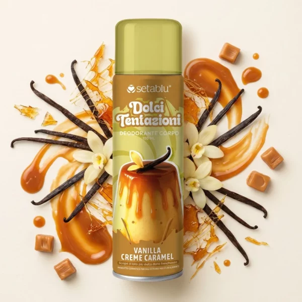 🍮 Déodorant Corps "Dolci Tentazioni" - Vanille & Crème Caramel – 150ml
